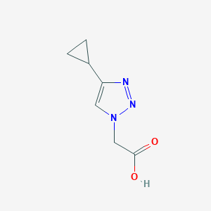molecular formula C7H9N3O2 B1378263 2-(4-cyclopropyl-1H-1,2,3-triazol-1-yl)acetic acid CAS No. 1394041-88-3