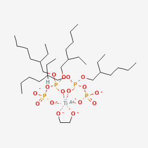 molecular formula C34H72O16P4Ti-2 B13782641 Bis(2-ethylhexoxy)phosphoryl phosphate;ethane-1,2-diolate;titanium(4+) 