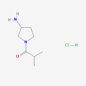 molecular formula C8H17ClN2O B1378265 1-(3-Aminopyrrolidin-1-yl)-2-methylpropan-1-one hydrochloride CAS No. 1394042-64-8