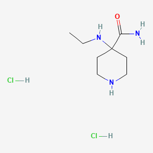 molecular formula C8H19Cl2N3O B1378266 4-(Ethylamino)piperidine-4-carboxamide dihydrochloride CAS No. 1394041-12-3