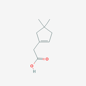 molecular formula C9H14O2 B13782695 (4,4-Dimethylcyclopent-1-en-1-yl)acetic acid CAS No. 255384-77-1
