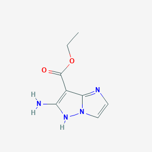 molecular formula C8H10N4O2 B1378271 ethyl 6-amino-1H-pyrazolo[1,5-a]imidazole-7-carboxylate CAS No. 1384802-61-2