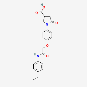 molecular formula C21H22N2O5 B13782719 1-[4-[2-(4-ethylanilino)-2-oxoethoxy]phenyl]-5-oxopyrrolidine-3-carboxylic acid 