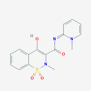 molecular formula C16H15N3O4S B13782722 2-Methyl-N-2-(1-methylpyridinium)-2H-1,2-benzothiazine-3-carboxamide-4-olate 1,1-Dioxide 