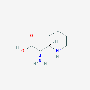 molecular formula C7H14N2O2 B13782729 2-Piperidineaceticacid,alpha-amino-,(alphaS,2R)-(9CI) 