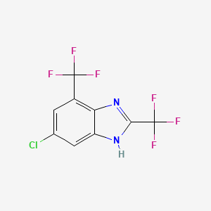 molecular formula C9H3ClF6N2 B13782747 Benzimidazole, 2,4-bis(trifluoromethyl)-6-chloro- CAS No. 89427-09-8