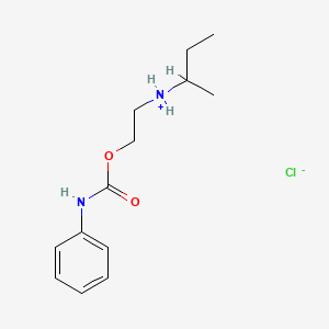 molecular formula C13H21ClN2O2 B13782781 butan-2-yl-[2-(phenylcarbamoyloxy)ethyl]azanium;chloride CAS No. 67195-92-0