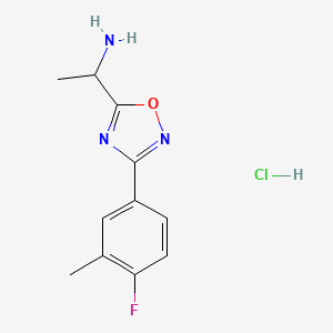 1-[3-(4-Fluoro-3-methylphenyl)-1,2,4-oxadiazol-5-yl]ethan-1-amine hydrochloride
