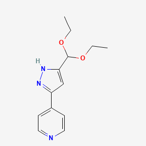 4-[3-(diethoxymethyl)-1H-pyrazol-5-yl]pyridine