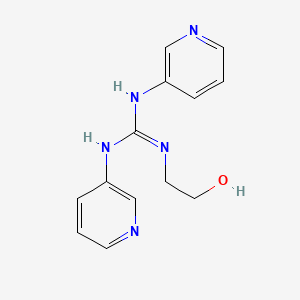molecular formula C13H15N5O B13782948 Guanidine, 1,3-bis(3-pyridyl)-2-(2-hydroxyethyl)- CAS No. 63885-21-2