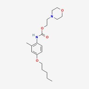 molecular formula C19H30N2O4 B13782950 Carbanilic acid, 2-methyl-4-(pentyloxy)-, 2-morpholinoethyl ester CAS No. 63986-53-8