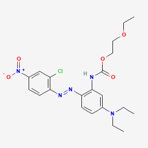 molecular formula C21H26ClN5O5 B13782960 Carbamic acid, [2-[(2-chloro-4-nitrophenyl)azo]-5-(diethylamino)phenyl]-, 2-ethoxyethyl ester CAS No. 68214-66-4