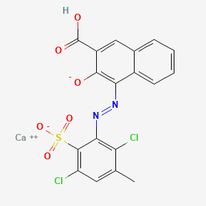 molecular formula C18H10CaCl2N2O6S B13782997 calcium;2-[(3-carboxy-2-oxidonaphthalen-1-yl)diazenyl]-3,6-dichloro-4-methylbenzenesulfonate CAS No. 67906-56-3