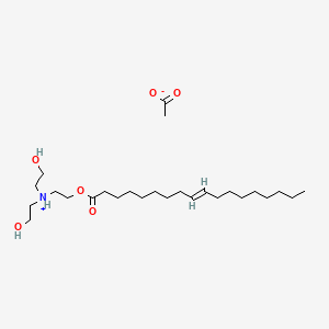 molecular formula C26H51NO6 B13783015 bis(2-hydroxyethyl)-[2-[(E)-octadec-9-enoyl]oxyethyl]azanium;acetate 