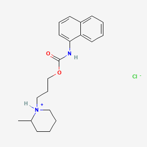 molecular formula C20H27ClN2O2 B13783021 1-Naphthalenecarbamic acid, 3-(2-methylpiperidino)propyl ester, hydrochloride CAS No. 67293-05-4