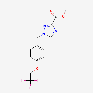 molecular formula C13H12F3N3O3 B1378304 methyl 1-{[4-(2,2,2-trifluoroethoxy)phenyl]methyl}-1H-1,2,4-triazole-3-carboxylate CAS No. 1376269-34-9