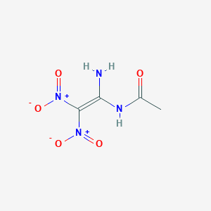 molecular formula C4H6N4O5 B13783042 Acetamide,N-(1-amino-2,2-dinitrovinyl)- 