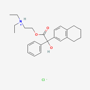 molecular formula C24H32ClNO3 B13783047 2-Naphthaleneglycolic acid, 5,6,7,8-tetrahydro-alpha-phenyl-, 2-(diethylamino)ethyl ester, hydrochloride CAS No. 96459-41-5