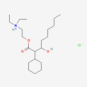 molecular formula C21H42ClNO3 B13783093 2-(2-cyclohexyl-3-hydroxynonanoyl)oxyethyl-diethylazanium;chloride CAS No. 95008-07-4