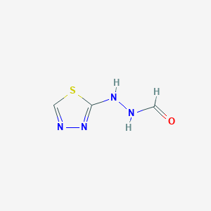 molecular formula C3H4N4OS B13783144 Hydrazinecarboxaldehyde, 2-(1,3,4-thiadiazol-2-yl)- 