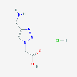 molecular formula C5H9ClN4O2 B1378317 2-[4-(aminomethyl)-1H-1,2,3-triazol-1-yl]acetic acid hydrochloride CAS No. 1394041-59-8