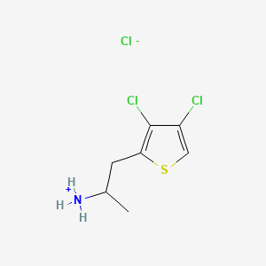molecular formula C7H10Cl3NS B13783183 Ethylamine, 1-(3,4-dichloro-2-thenyl)-, hydrochloride CAS No. 67482-61-5