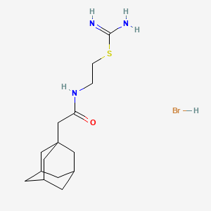 molecular formula C15H26BrN3OS B13783211 2-((Tricyclo(3.3.1.1(sup 3,7))dec-1-ylacetyl)amino)ethyl carbamimidothioate hydrobromide CAS No. 88313-63-7