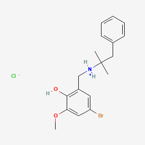molecular formula C18H23BrClNO2 B13783368 4-Bromo-alpha-(alpha,alpha-dimethylphenethylamino)-6-methoxy-o-cresol hydrochloride CAS No. 68398-10-7