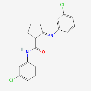 molecular formula C18H16Cl2N2O B13783384 3'-Chloro-2-((m-chlorophenyl)imino)cyclopentanecarboxanilide CAS No. 73825-70-4