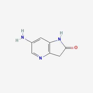 molecular formula C7H7N3O B1378341 6-Amino-4-aza-2-oxindole CAS No. 1190320-66-1