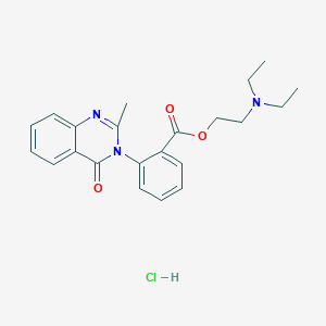 molecular formula C22H26ClN3O3 B13783432 2-(Diethylamino)ethyl 2-(2-methyl-4-oxoquinazolin-3(4H)-yl)benzoate--hydrogen chloride (1/1) CAS No. 2619-06-9