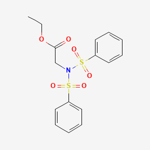 molecular formula C16H17NO6S2 B13783458 Ethyl 2-[bis(benzenesulfonyl)amino]acetate CAS No. 94500-78-4