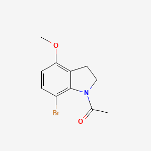 molecular formula C11H12BrNO2 B1378346 7-Bromo-4-methoxy indoline CAS No. 1427502-76-8