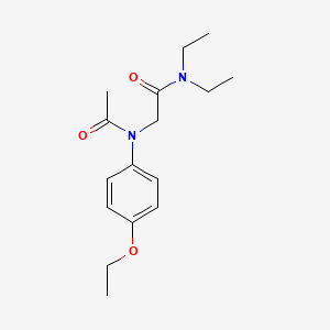 molecular formula C16H24N2O3 B13783460 2-(N-acetyl-4-ethoxyanilino)-N,N-diethylacetamide CAS No. 97555-47-0
