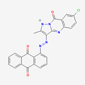 molecular formula C25H14ClN5O3 B13783463 9,10-Anthracenedione, 1-[(7-chloro-1,9-dihydro-2-methyl-9-oxopyrazolo[5,1-b]quinazolin-3-yl)azo]- CAS No. 85223-09-2