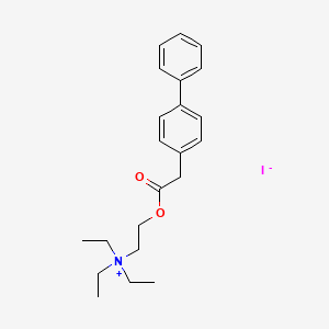 molecular formula C22H30INO2 B13783481 (2-Hydroxyethyl)triethylammonium iodide 4-biphenylylacetate CAS No. 64048-46-0
