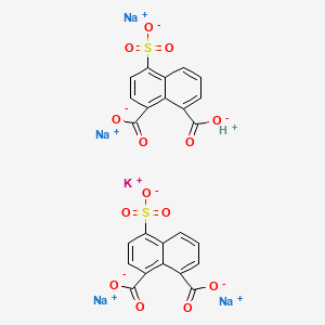 molecular formula C24H11KNa4O14S2 B13783485 Potassium tetrasodium hydrogen bis(4-sulphonatonaphthalene-1,8-dicarboxylate) CAS No. 68427-34-9