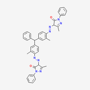 molecular formula C41H36N8O2 B13783520 4,4'-[(Phenylmethylene)bis[(2-methyl-p-phenylene)azo]]bis[2,4-dihydro-5-methyl-2-phenyl-3H-pyrazol-3-one] CAS No. 66085-69-6