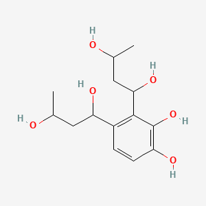molecular formula C14H22O6 B13783559 3,4-Bis(1,3-dihydroxybutyl)benzene-1,2-diol CAS No. 85305-28-8
