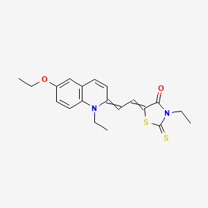 molecular formula C20H22N2O2S2 B13783569 4-Thiazolidinone, 5-[(6-ethoxy-1-ethyl-2(1H)-quinolinylidene)ethylidene]-3-ethyl-2-thioxo- CAS No. 68516-67-6