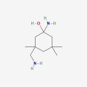 molecular formula C10H22N2O B13783574 Cyclohexanol, 1-amino-3-aminomethyl-3,5,5-trimethyl- CAS No. 25724-35-0