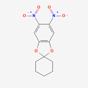 molecular formula C12H12N2O6 B13783600 Spiro[1,3-benzodioxole-2,1'-cyclohexane], 5,6-dinitro- CAS No. 68239-08-7