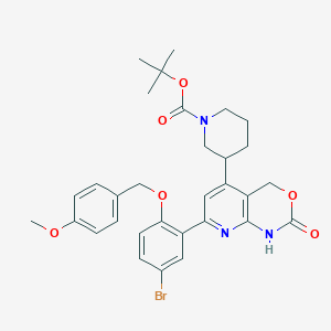 3-{7-[5-Bromo-2-(4-methoxy-benzyloxy)-phenyl]-2-oxo-1,4-dihydro-2H-pyrido[2,3-d][1,3]oxazin-5-yl}-piperidine-1-carboxylic acid tert-butyl ester