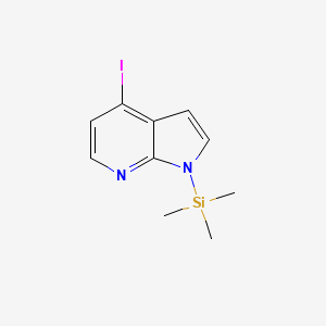 molecular formula C10H13IN2Si B13783656 1H-Pyrrolo[2,3-B]pyridine, 4-iodo-1-(trimethylsilyl)- 