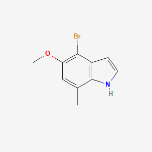 molecular formula C10H10BrNO B1378366 4-Bromo-5-methoxy-7-methylindole CAS No. 1352393-65-7