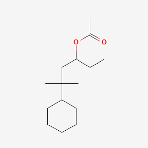 molecular formula C15H28O2 B13783682 5-Cyclohexyl-5-methyl-3-hexyl acetate CAS No. 97889-97-9