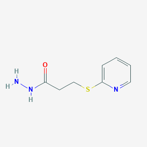 molecular formula C8H11N3OS B137837 Propanoic acid, 3-(2-pyridinylthio)-, hydrazide (9CI) CAS No. 125428-67-3