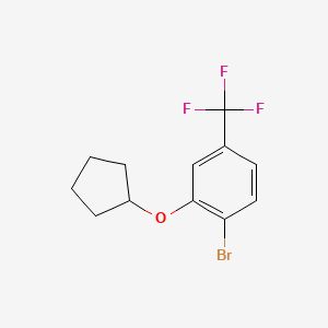 molecular formula C12H12BrF3O B1378371 1-Bromo-2-(cyclopentyloxy)-4-(trifluoromethyl)benzene CAS No. 1365271-60-8