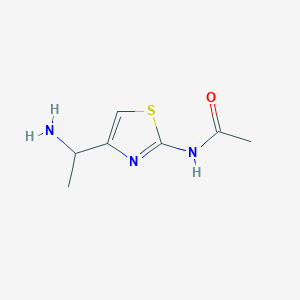 molecular formula C7H11N3OS B13783714 Acetamide,N-[4-(1-aminoethyl)-thiazol-2-YL]- 