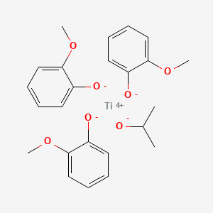 molecular formula C24H28O7Ti B13783717 Titanium, bis[2-(methoxy-kappaO)phenolato-kappaO](2-methoxyphenolato-kappaO)(2-propanolato)- CAS No. 68492-77-3